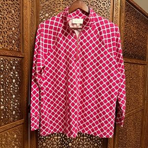 🚺 Cappagallo hot pink/white geometric patterned top